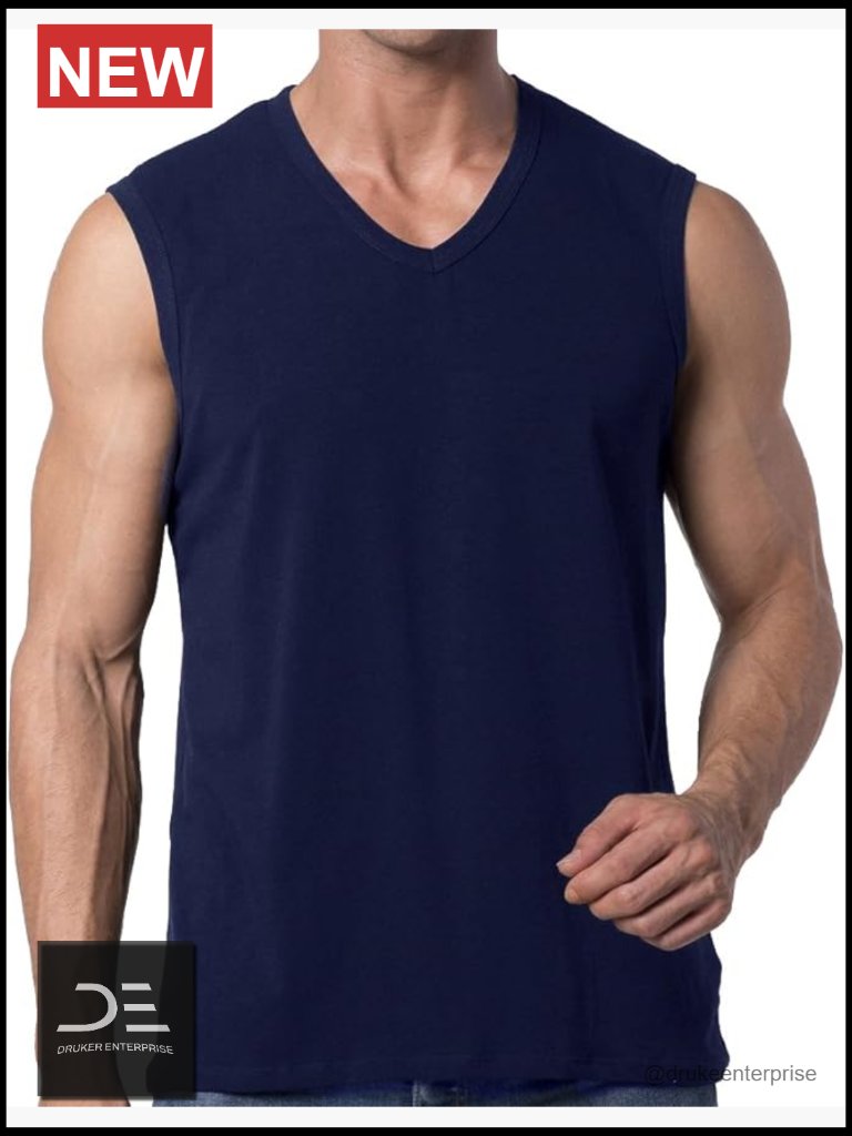 Men's Sleeveless V-Neck T-Shirt - Classic Fit Tank Top